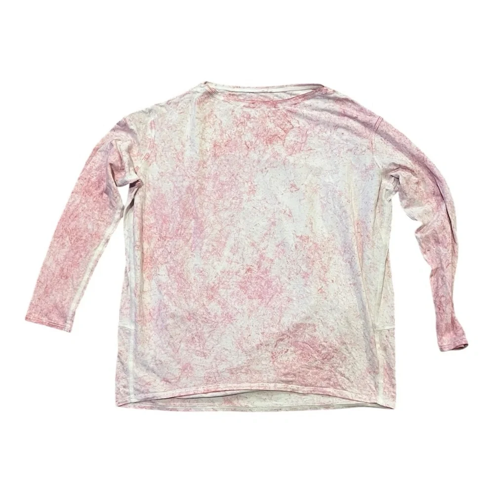 Lululemon Back in Action Long Sleeve Shirt Vitasea Cirrus Wash White Pink Peony